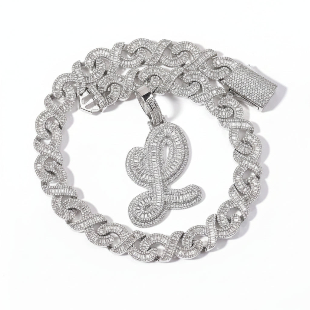 Infinity Link Chain + Letter Pendant (PRE-ORDER)